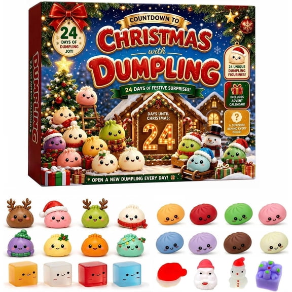 Christmas Squishy Advent Calendar 2026, 24-Day Countdown to Christmas Decor,Mystery Squishy Advent Calendar for Adults