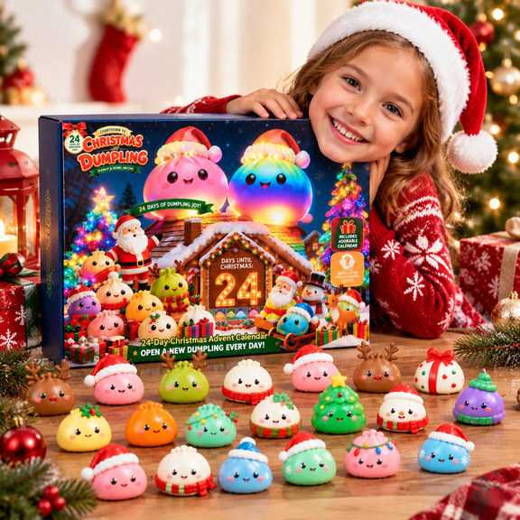 Christmas Squishy Advent Calendar 2026 Dumpling Countdown Calendar,24 Day Countdown for Adults for Christmas Party Favors, Stocking Stuffers