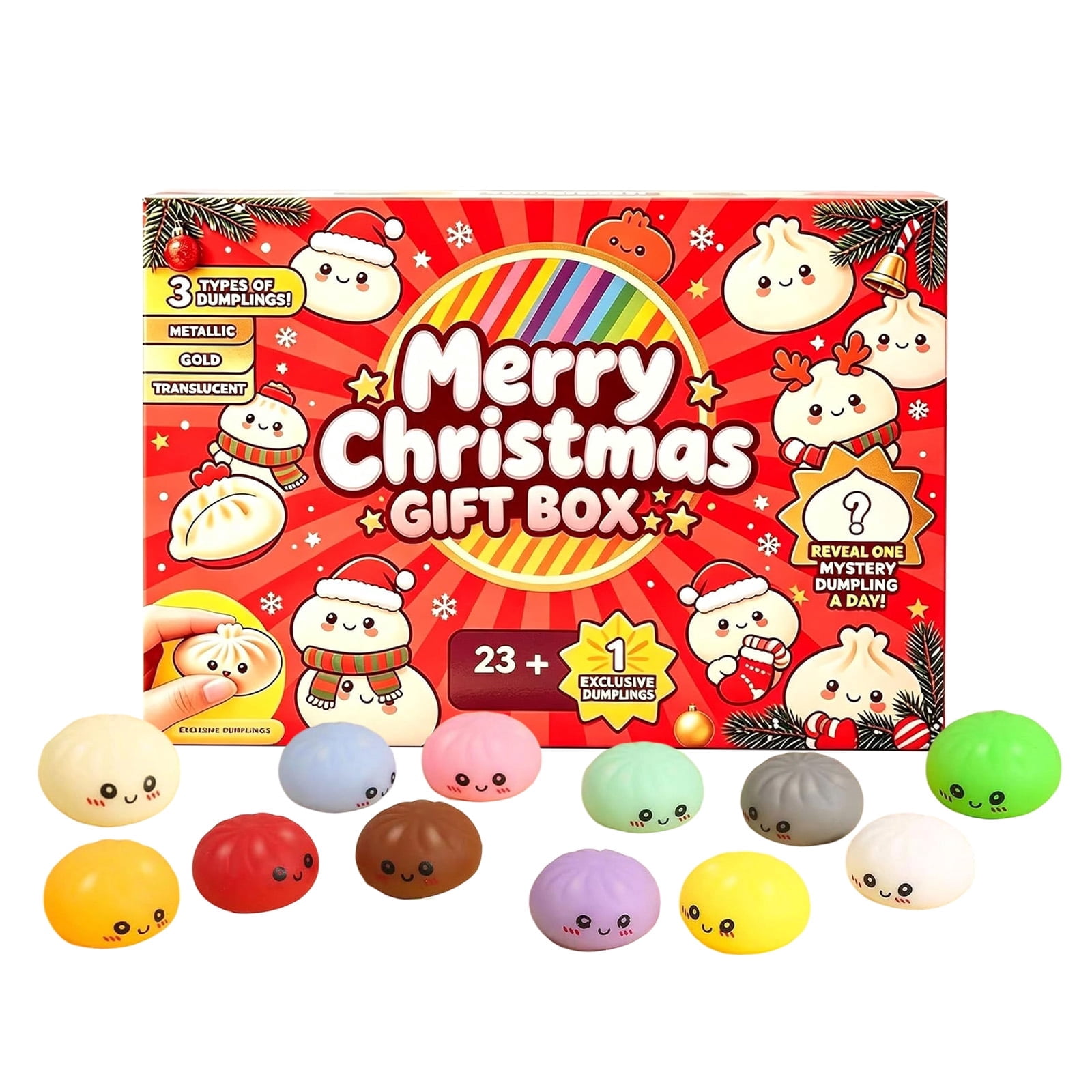 Christmas Squishy Advent Calendar 2026, Surprise Dumpling Squishy