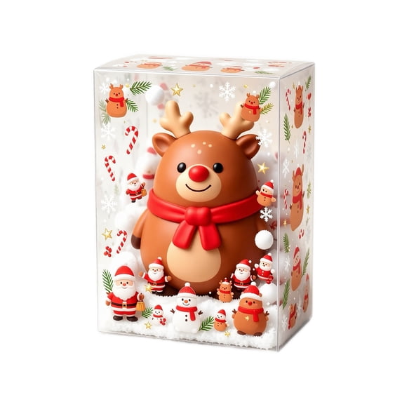 Christmas Squishy Hand‑play Decompression Fidget Toy, Stress Reducing Squeeze Sensory Toy, Pocket‑friendly Portable Play Toy for Boys Girls, Desk Ornament and Party Giveaway Gift(Cute Fawn)