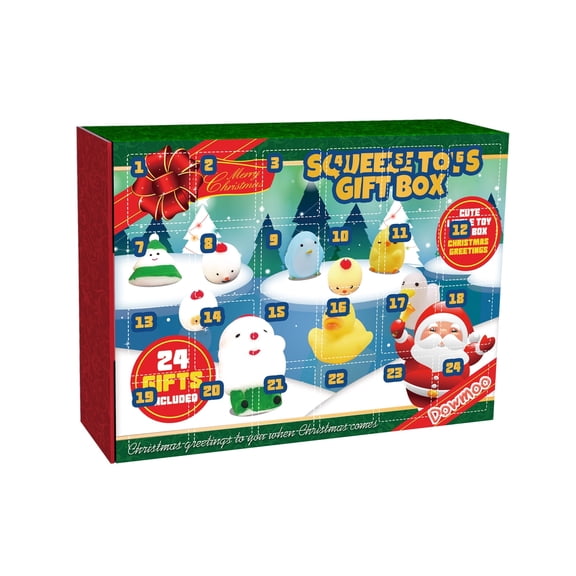 Christmas Squishy Toy Gift Set – 24-Day Countdown Box with Cute Squishies