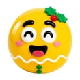 thumbnail image 1 of Christmas Squishy Toy with Diy Changeable Expressions and Holly Design, 1-Pack, Yellow, for Relaxation, Squeeze Toy, 1 of 4