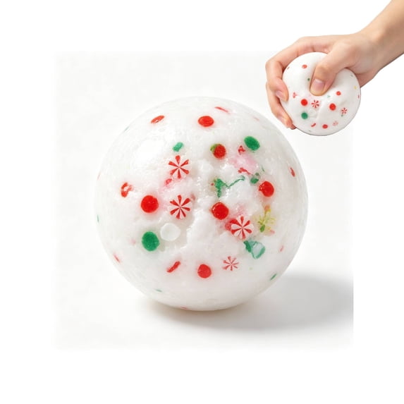 Christmas Squishy Toys, Slow-Rising Stress Relief Squeeze Ball with Candy Sprinkles, Cute Xmas Fidget Toy for Stress Relief and Holiday Party Favors