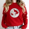 thumbnail image 1 of Christmas St. Nick Claus Funny Flying Past The Moon Holiday Graphic SW15396 Unisex Sweatshirt, Up to Size 5XL, 1 of 2