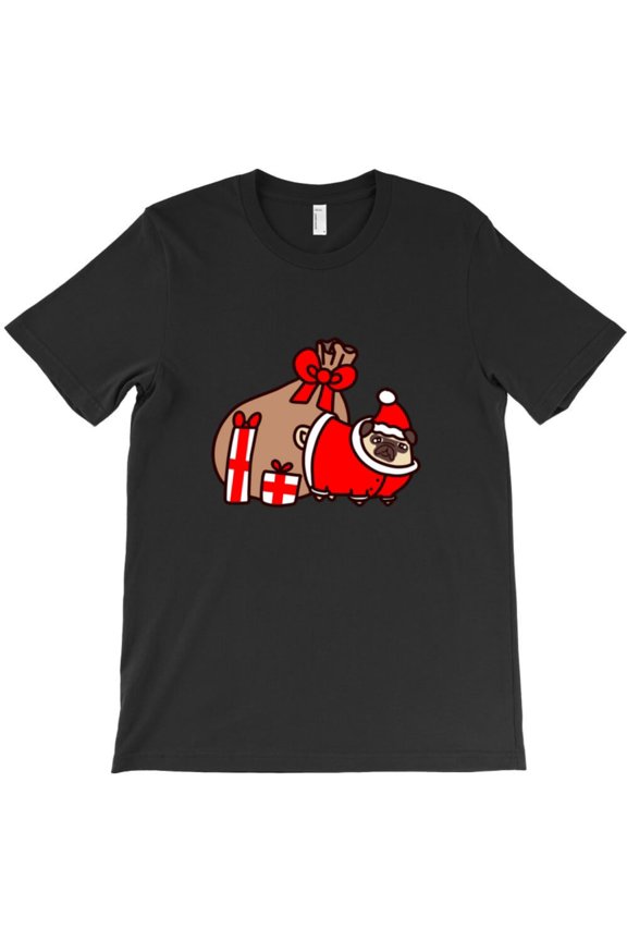 Christmas St. Nick Claus Pug Funny Holiday Dog Graphic T-Shirt G2797, Up to 5XL
