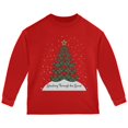 thumbnail image 1 of Christmas Staching Dashing Through the Snow Mustache Pun Toddler Long Sleeve T Shirt Red 2T, 1 of 1