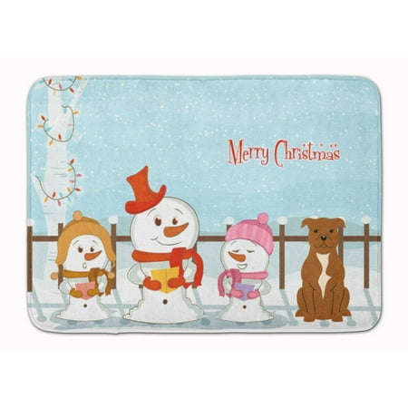 Christmas Staffordshire Bull Terrier Machine Washable Memory Foam Mat