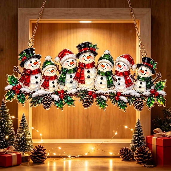 Tree Staining Christmas Stained Glass Style Acrylic Ornament, Hanging Charm Set ...