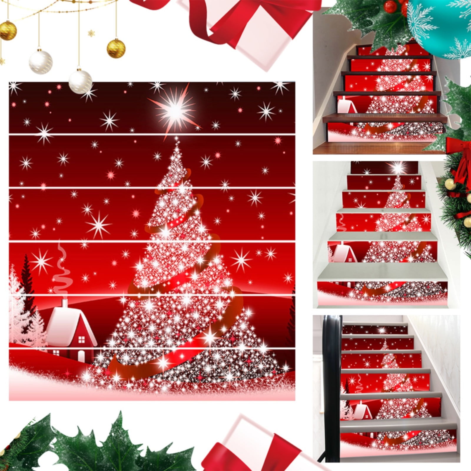 Christmas Stair Stickers Decorative Stickers Wall Stickers Wall