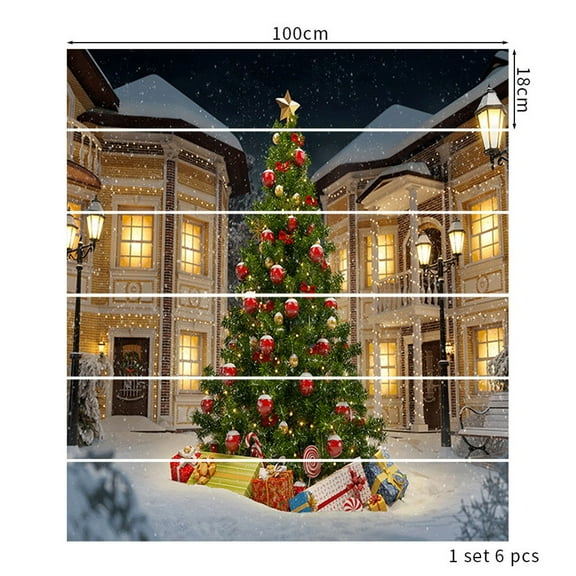 Christmas Stairs Stickers Decoration Santa Claus Tree Snowman Staircase Upholstery Decor Wallpaper Ladder Covers Stairway Decal