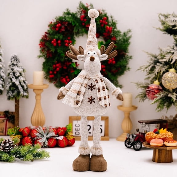 Christmas Standing Decorations Stretchable Doll for Christmas Floor Decor  Plush Christmas Decor