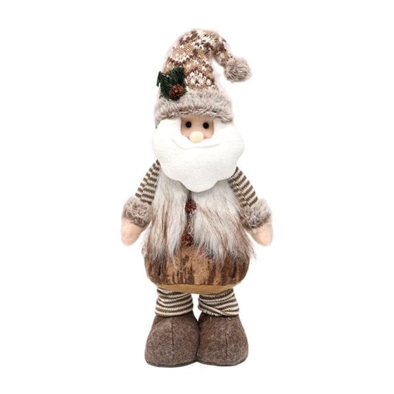 Christmas Standing Plush Tabletop Figurine, Festive Indoor Decor Doll, Cute Holiday Desktop Ornament for Xmas Mantel, Shelf and Home Interior Seasonal Decoration,20x5Inch