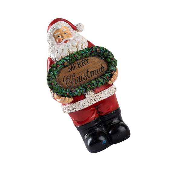 Christmas Standing Santa Sign With Message Home Resin Craft