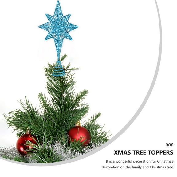 WRISTBIQUE Holiday Tree Star Topper Blue Iron 1Pc for Party Ornament
