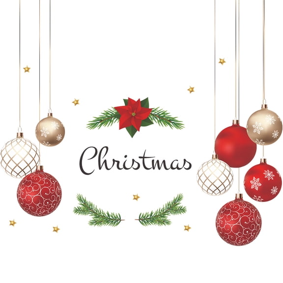 Christmas Star Ornaments Window Decoration Wall Stickers With Pvc Material For Holiday Home Decor