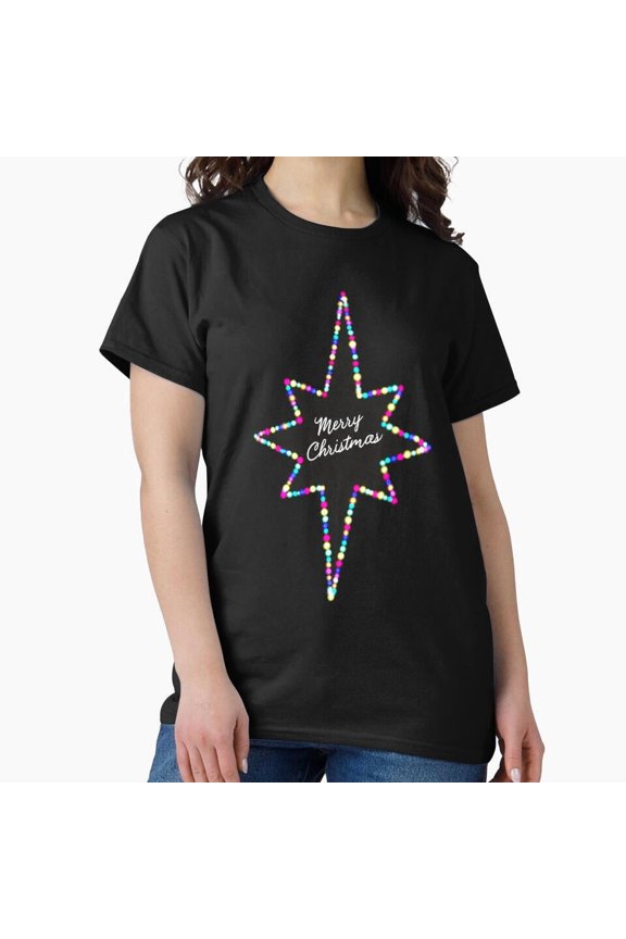 Christmas Star Shining Lights With A Bright Glowing Star And A String G17672 Unisex T-Shirt, Up to Size 5XL