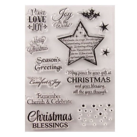 Christmas Star Silicone Clear Stamp Scrapbooking Valentine's Day Card Make for Children Kids DIY Funny Crafts Art Gifts