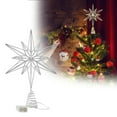 thumbnail image 1 of Christmas Star Tree Topper 9.84 Inch with LED Lights Battery Operated Glittering Hollow Out Design for Xmas Tree Decorations Home Party Festive Holiday Ornament Shimmering Decor(Battery Not Included), 1 of 5