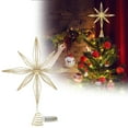 thumbnail image 1 of Christmas Star Tree Topper 9.84 Inch with LED Lights Battery Operated Glittering Hollow Out Design for Xmas Tree Decorations Home Party Festive Holiday Ornament Shimmering Decor(Battery Not Included), 1 of 5