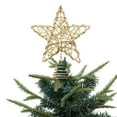thumbnail image 1 of Christmas Star Tree Topper, Glittered 3D Metal Star Treetop Topper, Small Christmas Hollow Decoration for Xmas Holiday Party Decoration Indoor, 1 Pcs, 10.43x7.87", 1 of 8