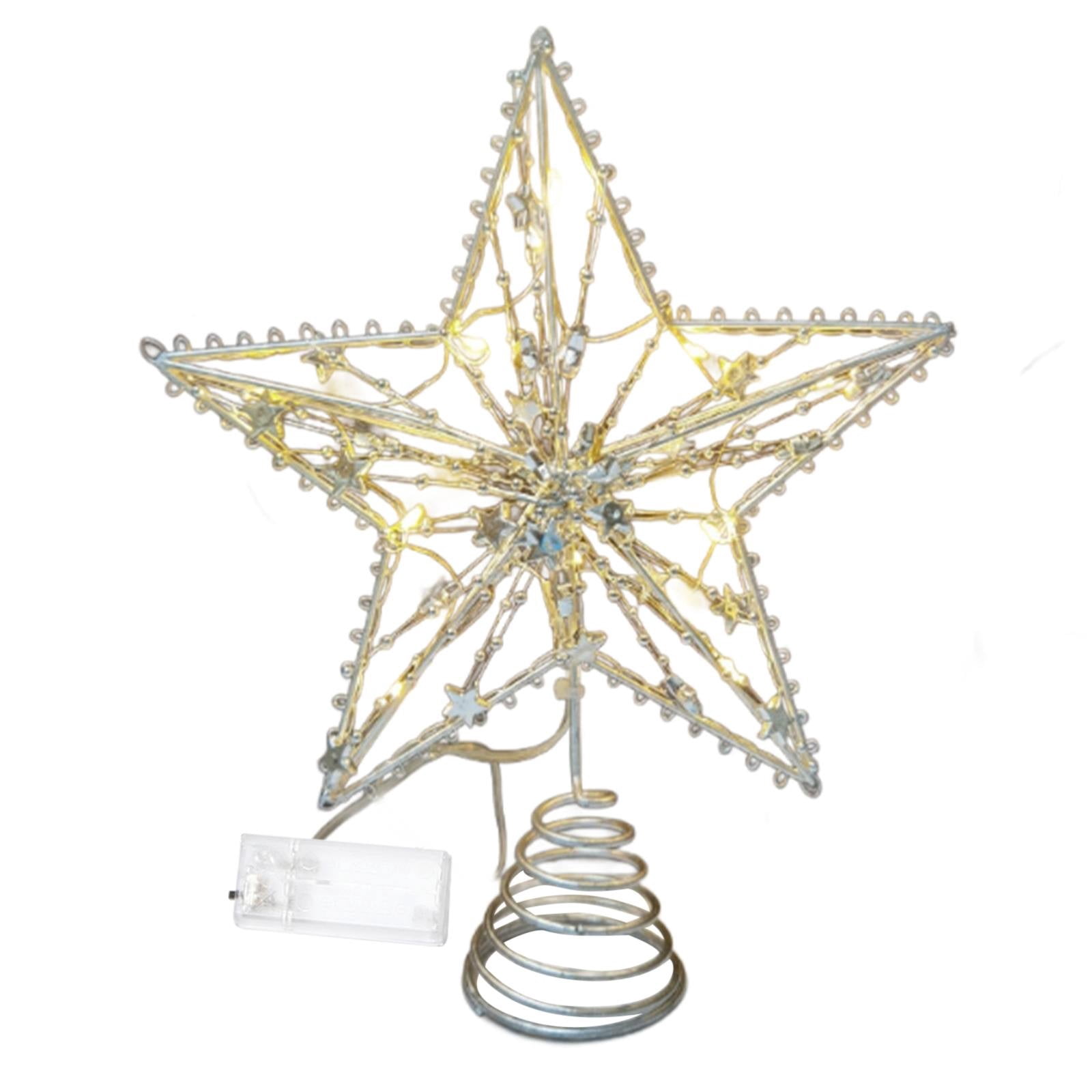 Christmas Star Tree Topper Golden Glittered 3D Star Tree Topper, Metal ...