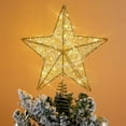 Christmas Star Tree Topper, Lighted Christmas Tree Topper, Hollow Gold
