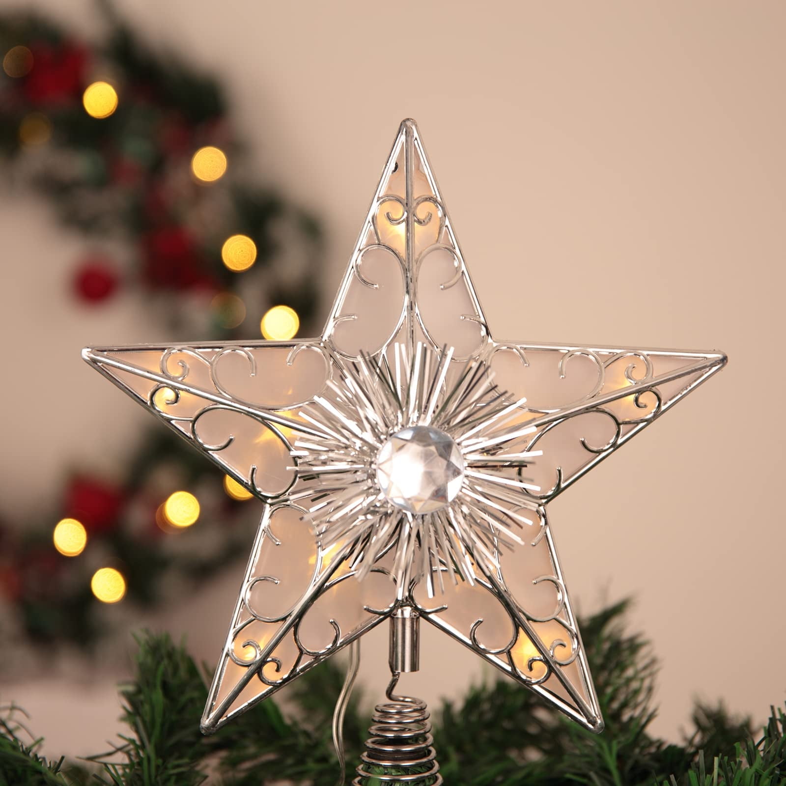 12.2 Inch Christmas Tree Topper LED Star Treetop Decoration Christmas Decorations (Gold) For Sale | North Las Vegas, NV | Nellis Auction