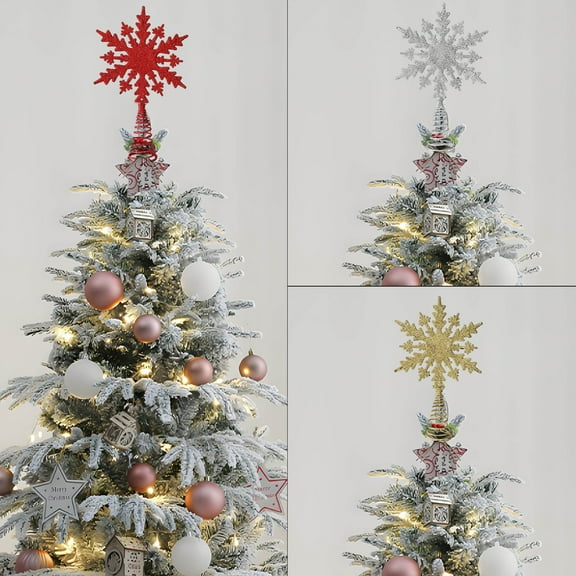 Christmas Star Tree Topper Star/Home Decor Ornaments Snowflake Tree Topper - Sparkling Gem Jewel Snowflakes Christmas Tree Toppers Xmas Holiday Trees Top Decoration Christmas Traditions