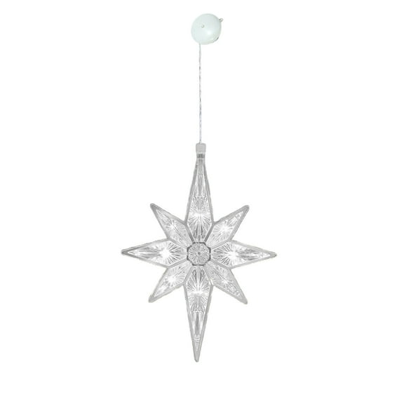 Christmas Star Window Light, Christmas Star Lights LED Star Hanging Christmas Lights Christmas Lighted with Suction Cup Battery Operated Bethlehem Star Light for Xmas Tree Party Decor