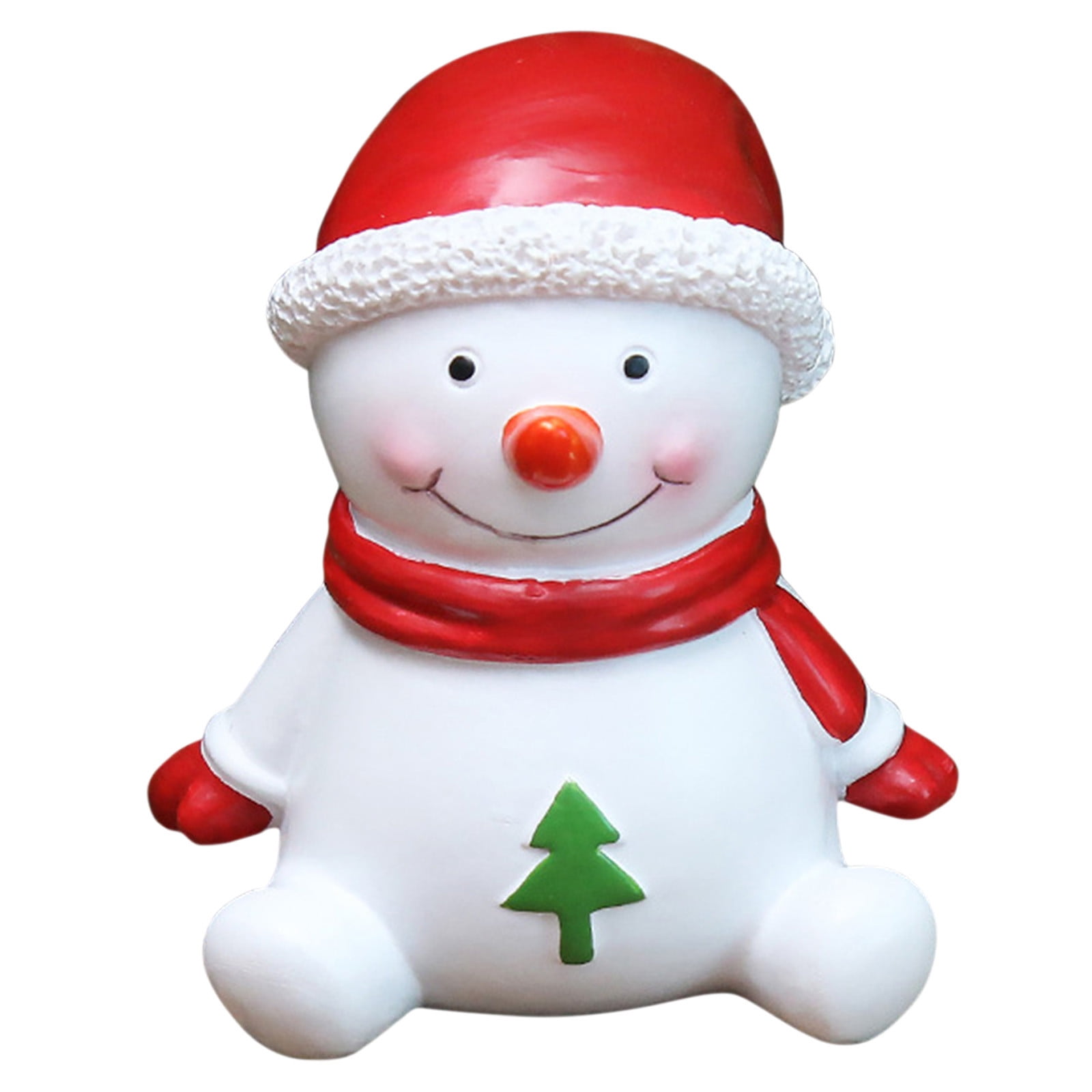 Christmas Statue Miniature Snowman Santa Claus Resin Craftwork Home
