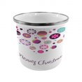 thumbnail image 1 of Christmas Steel Camping Mug, Colorful Graphic Baubles Retro Snowflake Ornaments Celebration Hand Writing, Printed Thermal Cup for Camping and Outdoor Activities, by Ambesonne, 1 of 2