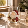 thumbnail image 1 of Christmas Stemless Wine Glasses, Embossed Holiday Tumbler Cups for Party, Festive Table Decor, 1 of 5