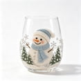 thumbnail image 1 of Christmas Stemless Wine Glasses Rhinestone Beaded Holiday Tumbler Cups Set of 6 Santa Snowman Reindeer Xmas Decor Glassware Gift, 1 of 6