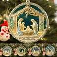 thumbnail image 1 of Christmas Stereoscopic Nativity Pendant, 3D Effect Birth Blessing Acrylic Car Hanging Ornament, Jesus Christmas Decor for Tree Car Home Holiday Indoor Outdoor Festive Use, 3.1in, A, 1 of 7
