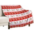 thumbnail image 1 of Christmas Stick Gingerbread Man Red Christmas Throw Blanket Soft Flannel Throw Blankets with Snowflake Santa Claus Pattern Cozy Blanket for Couch, Sofa and Bed Gifts for Xmas 40"x50", 1 of 6