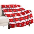 thumbnail image 1 of Christmas Stick Gingerbread Man Red Christmas Throw Blanket Soft Flannel Throw Blankets with Snowflake Santa Claus Pattern Cozy Blanket for Couch, Sofa and Bed Gifts for Xmas 40"x50", 1 of 6