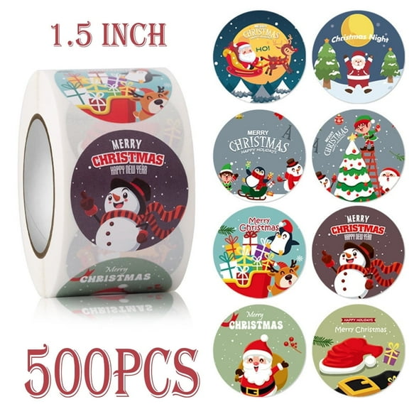 Christmas Stickers Christmas Day Decor Party Favors Supplies Funny Snowman Stickers Decals 500Pcs 1.5"