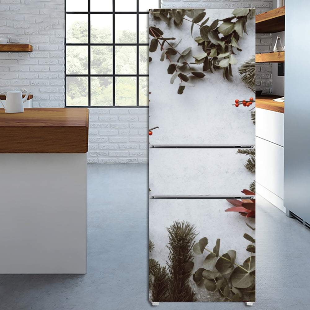 Christmas Stickers Door Cover Refrigerator Wallpaper Adhesive Freezer