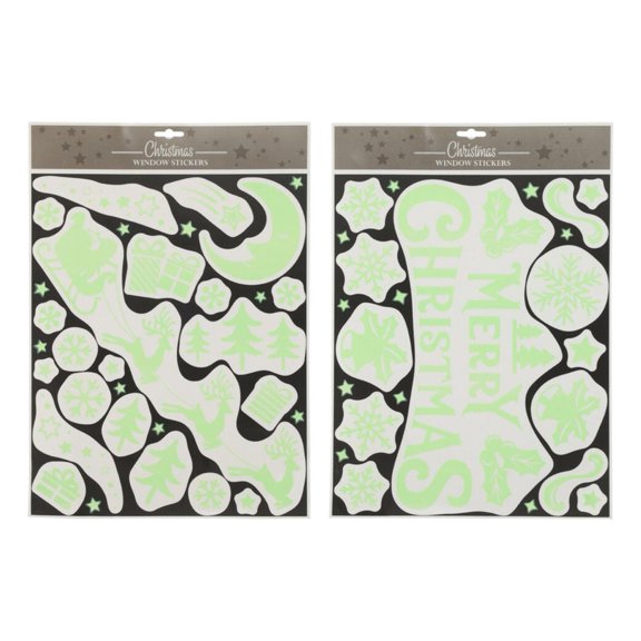 Christmas Stickers Fluo Window Stickers Assorted Christmas Decorations