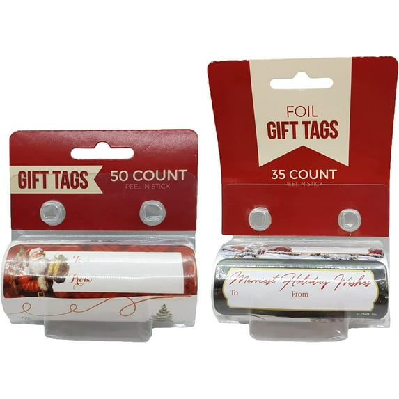 Christmas Stickers Gift Foil Tag Self Adhesive Santa Christmas Tree Snowmen Deer (85 Count)