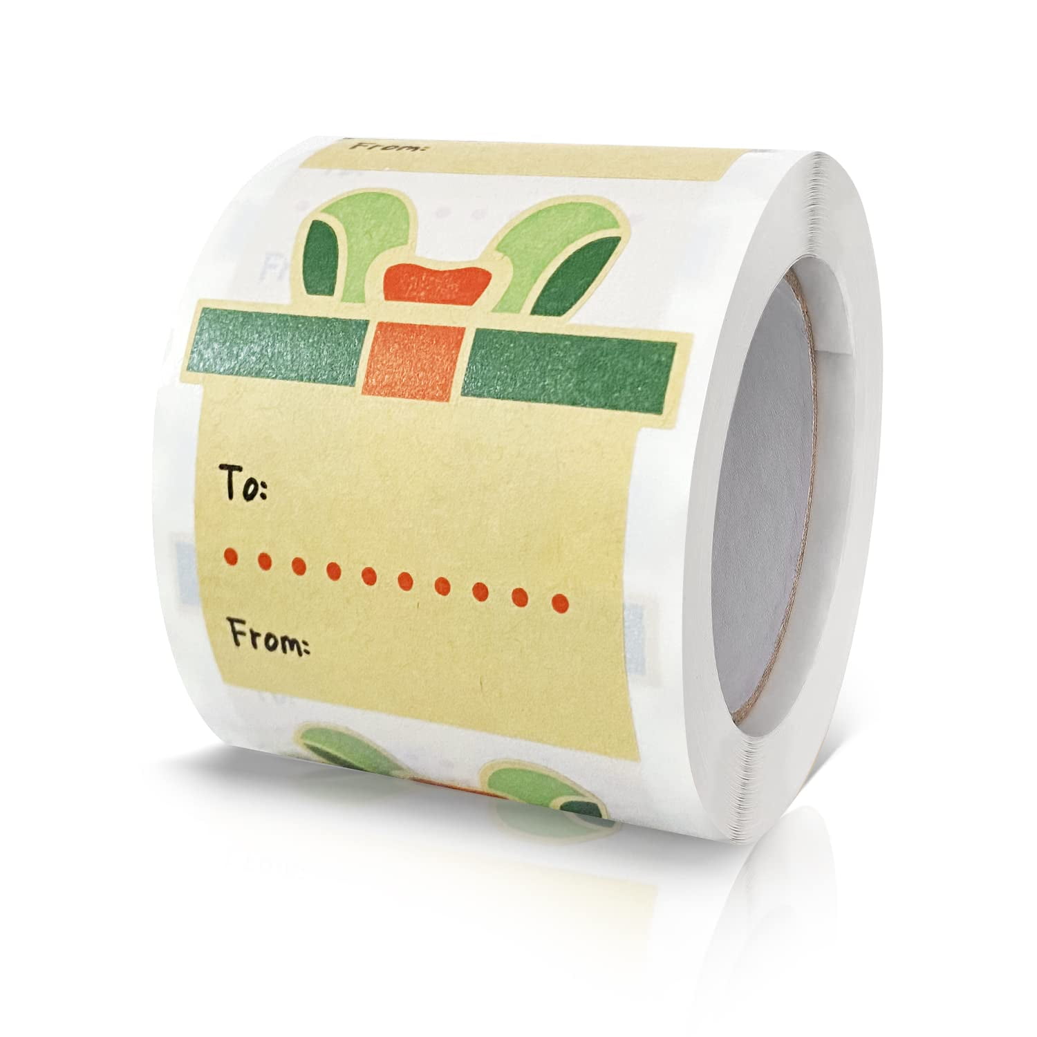 Christmas Stickers Gift Tags AIF4 Merry Xmas Labels Roll 2 x 2 Inch