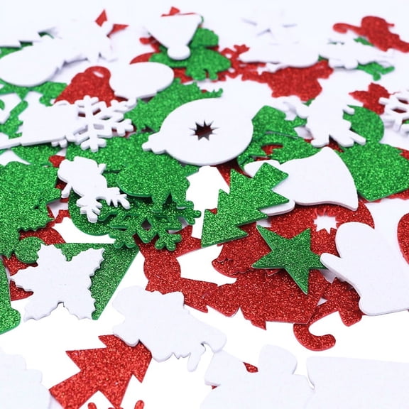 Christmas Stickers Glitter Small 96PCS Foam Stickers Mini Stickers for Holiday
