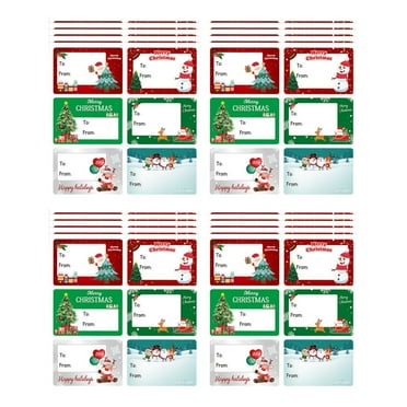 Christmas Stickers Labels,120 PCS Christmas Tags Labels Christmas Name Tags Christmas Tags Stickers Xmas Gift Tag Stickers Christmas Self-Adhesive Labels
