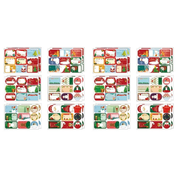 Christmas Stickers Labels Christmas Name Gift Labels Xmas Gift Tag Stickers Paper Label Stickers Christmas Self Adhesive Stickers for Present Bags Cards Envelope/ Gift Sealing Stickers