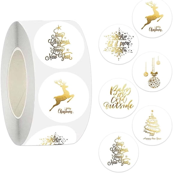 Christmas Stickers Roll, Holiday Ornament Labels, Festive DIY Decals 500 PCS