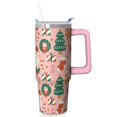 thumbnail image 1 of Christmas Stocking 30oz Tumbler with Handle and Straw, Holiday Winter Coffee Mug, Stainless Steel Insulated Cup, Santa Claus Gifts for Women, 1 of 5