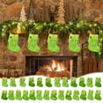 thumbnail image 1 of Christmas Stocking 7.09×4.92inch Large Knit Christmas Stockings with Initials Green Personalized Christmas Stockings for Christmas Tree Ornaments Home Fireplace Decor Gifts for Family, 1 of 7