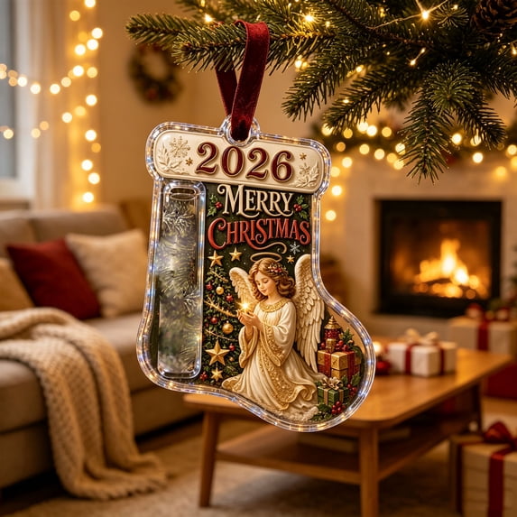 Christmas Stocking Cash & Treat Holder Ornament, Christmas Money Holder Ornaments, Christmas Decoration, Christmas Gift for Kiddo Adults (Angle)