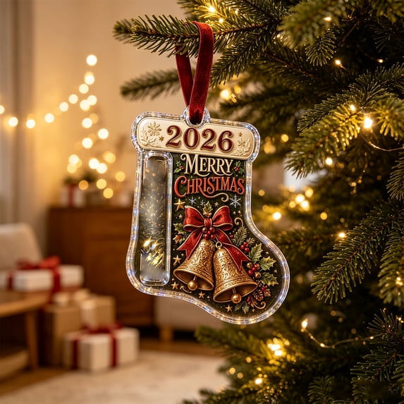 Christmas Stocking Cash & Treat Holder Ornament, Christmas Money Holder Ornaments, Christmas Decoration, Christmas Gift for Kiddo Adults (Bell)