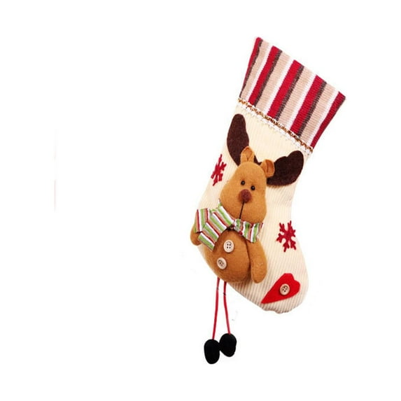 Christmas Stocking Charm Gift Stocking 12 inch Cozy Santa Snowman Reindeer Printed Classic Knit Christmas Stocking Personalized Xmas Hanging Decoration Home Farmhouse Fireplace Christmas Decor